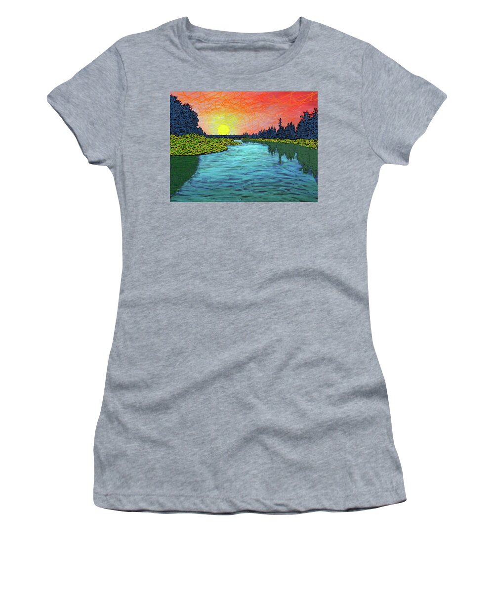 Northern Wisconsin Women's T-Shirt featuring the digital art Northern Lagoon by Rod Whyte