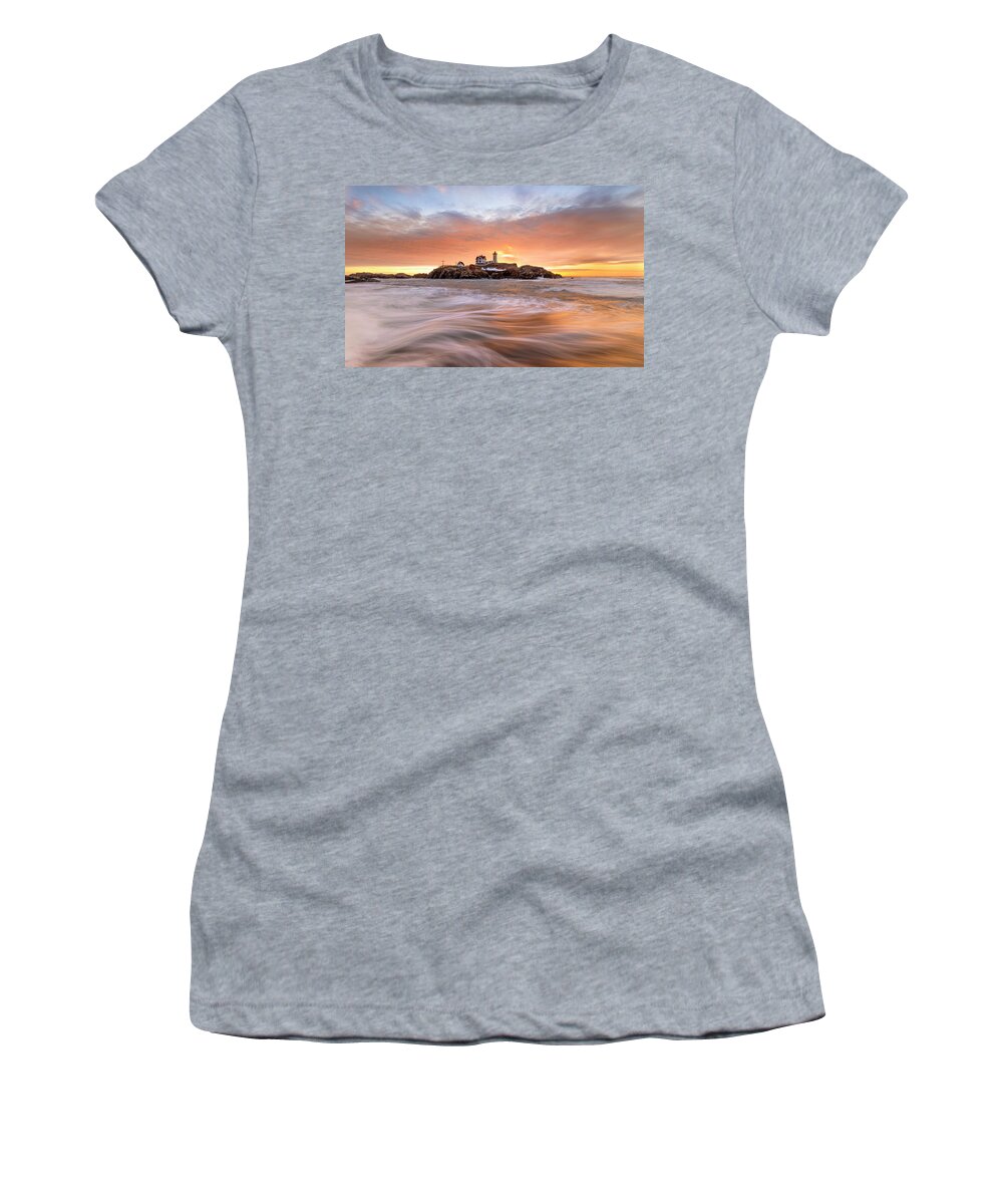 Nubble Lighthouse Women's T-Shirt featuring the photograph Nubble Lighthouse by Rob Davies
