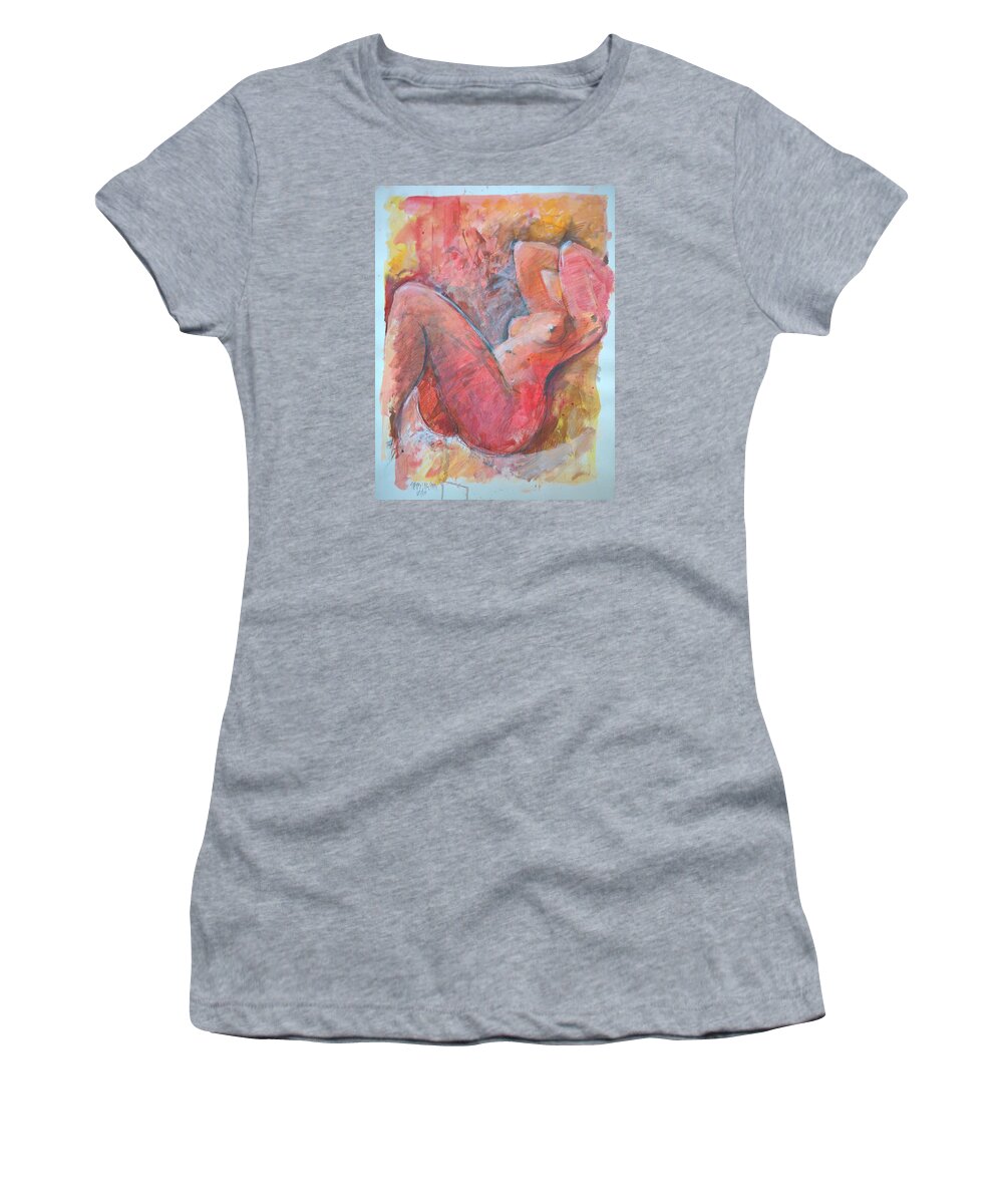 Nude Women's T-Shirt featuring the painting Nude Detail III. by Lorand Sipos