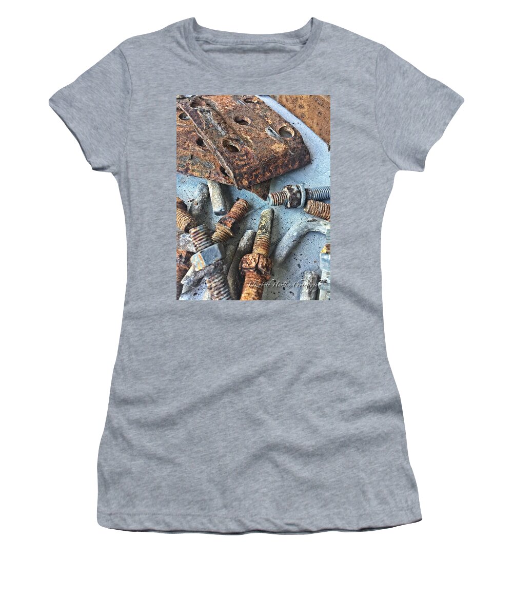 Women's T-Shirt featuring the photograph Nuts and Bolts by Elizabeth Harllee