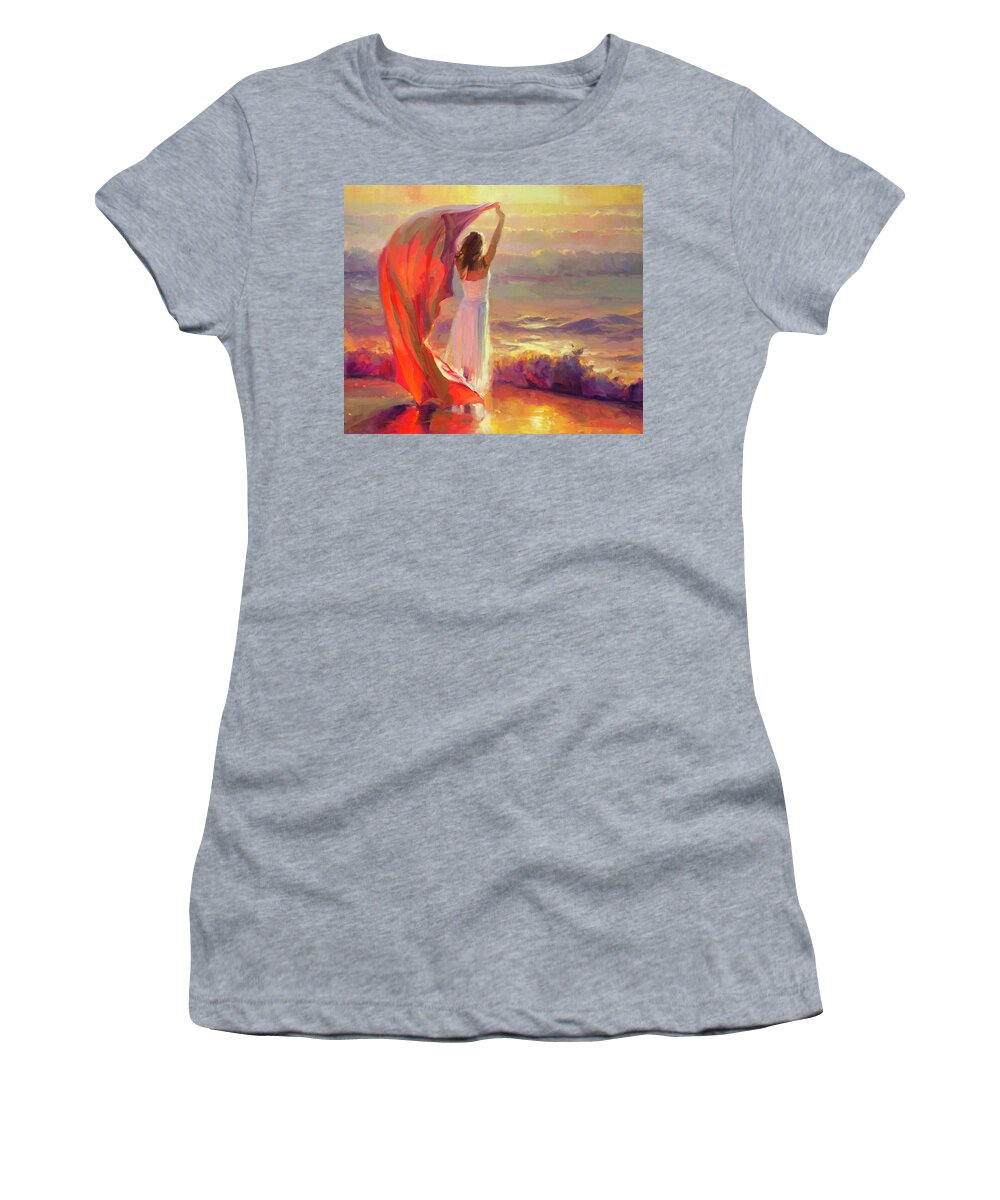 Ocean Women's T-Shirt featuring the painting Ocean Breeze by Steve Henderson