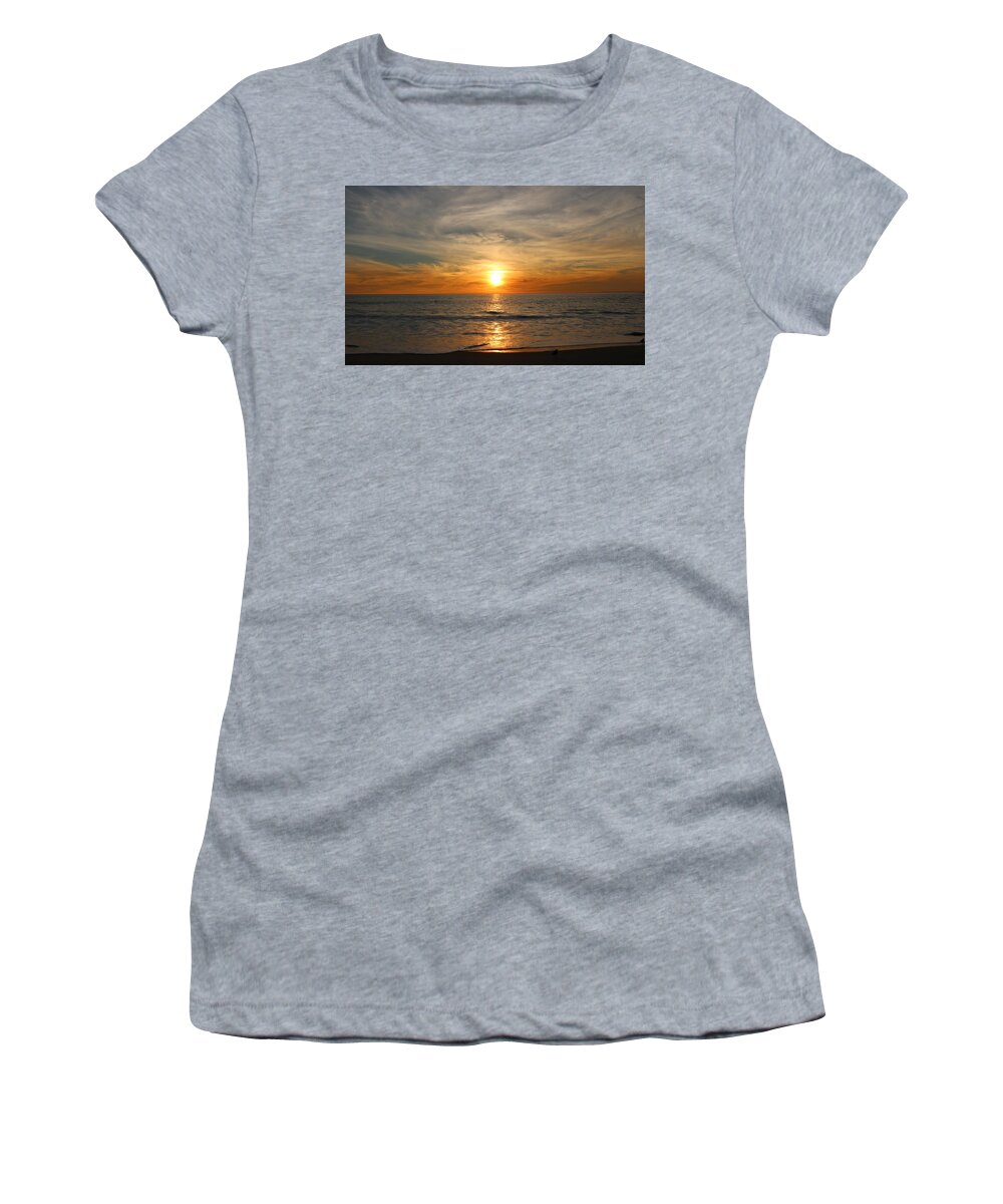 Ocean Women's T-Shirt featuring the photograph Ocean Sunset - 8 by Christy Pooschke