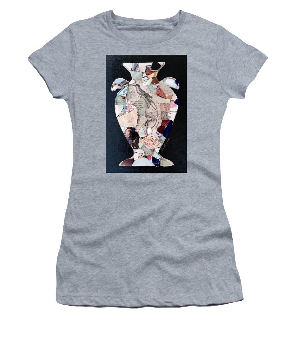 Ode To A Broken Urn Women's T-Shirt featuring the mixed media Ode to a Broken Urn by Carol Neal