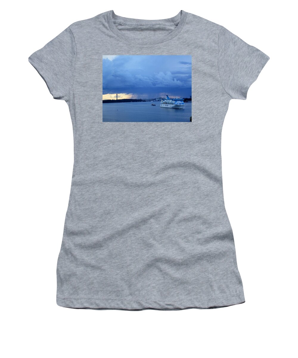 Boat Women's T-Shirt featuring the photograph Off to another country by Rosita Larsson