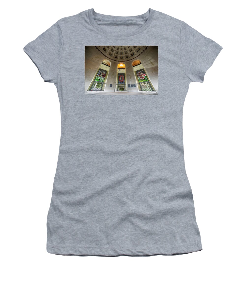 Ohio Stadium Women's T-Shirt featuring the photograph Ohio Stadium Rotunda by Stephen Stookey