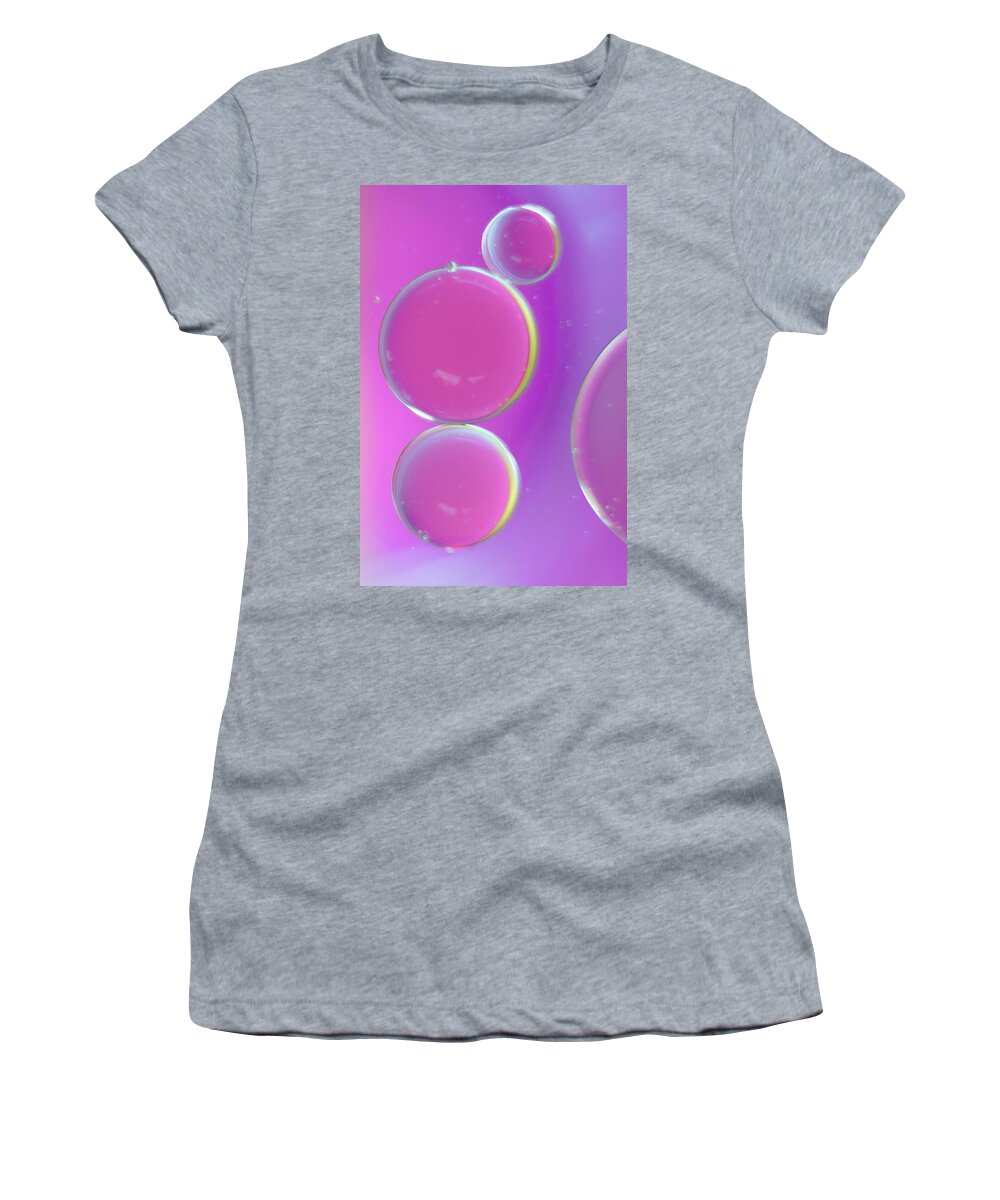 Water Women's T-Shirt featuring the photograph Oil on water abstract by Andy Myatt