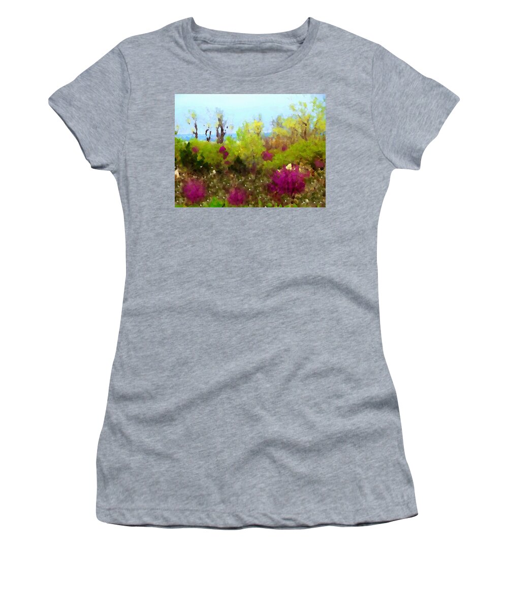 Impressionist Women's T-Shirt featuring the digital art Oklahoma Spring Colors by Shelli Fitzpatrick