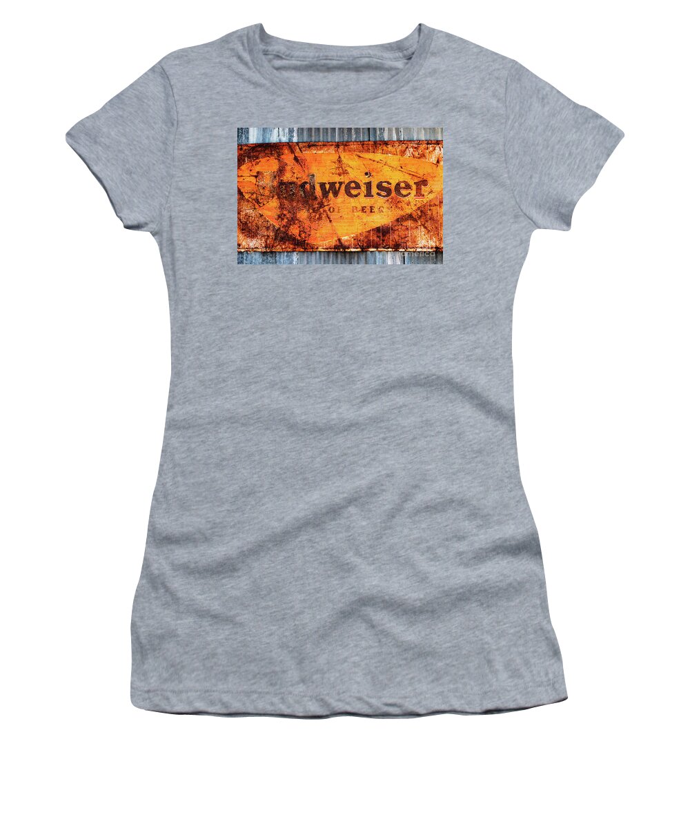 Old Women's T-Shirt featuring the photograph Old Budweiser Sign by M G Whittingham