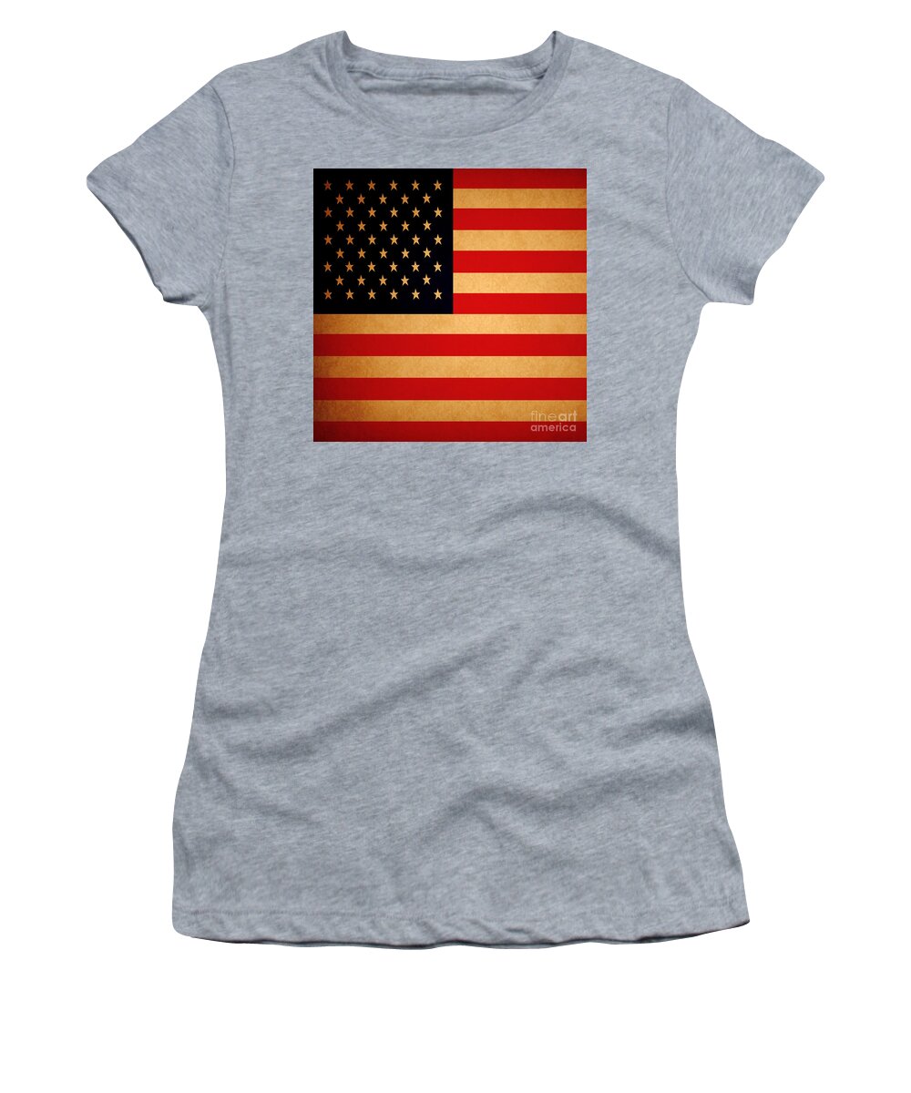 Usa Women's T-Shirt featuring the photograph Old Glory . Square by Wingsdomain Art and Photography