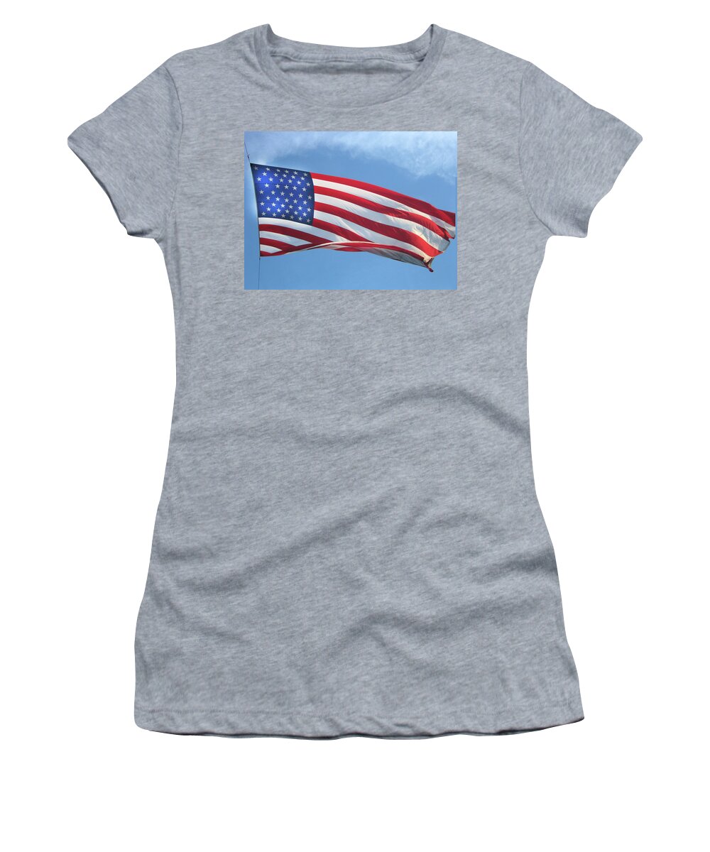 Old Glory Women's T-Shirt featuring the digital art Old Glory Never Fades by Gary Baird