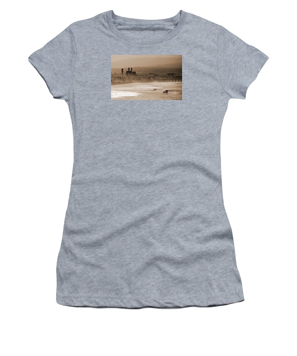 Hermosa Beach Women's T-Shirt featuring the photograph Old Hermosa Beach by Ed Clark