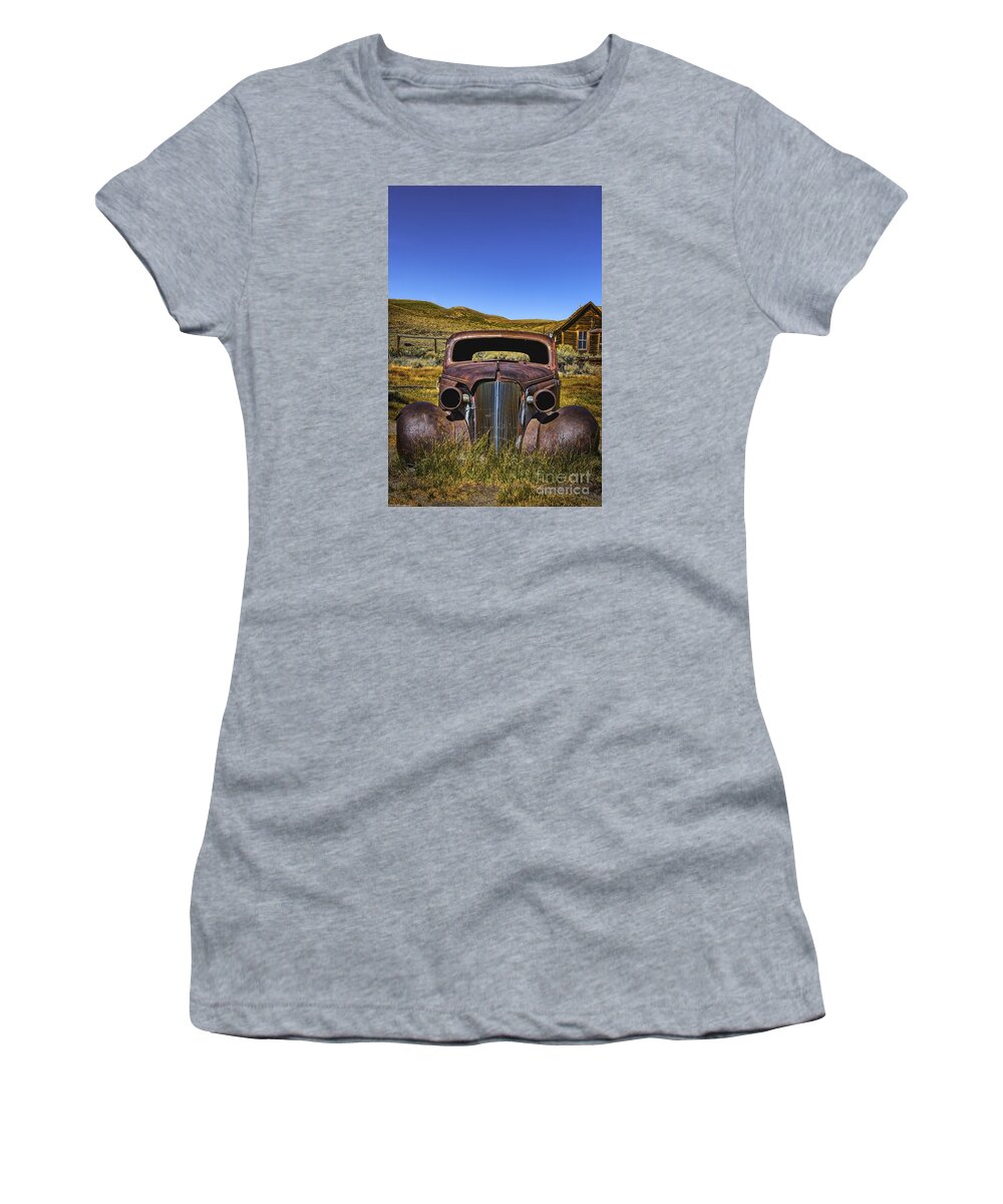Bodie California Women's T-Shirt featuring the photograph Old Rusty by Mitch Shindelbower