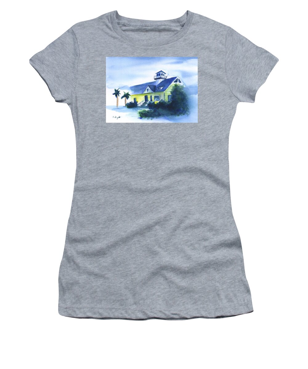 Old Lighthouse Women's T-Shirt featuring the painting Old Sullivan Island Lighthouse by Frank Bright