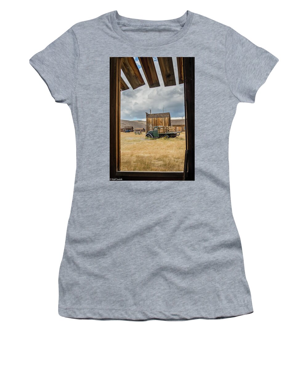 Bodie Women's T-Shirt featuring the photograph Old Window by Mike Ronnebeck