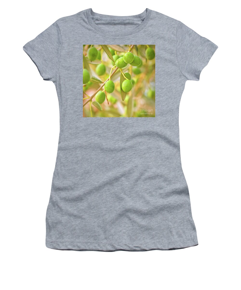 Olive Tree Women's T-Shirt featuring the photograph Olives by Delphimages Photo Creations