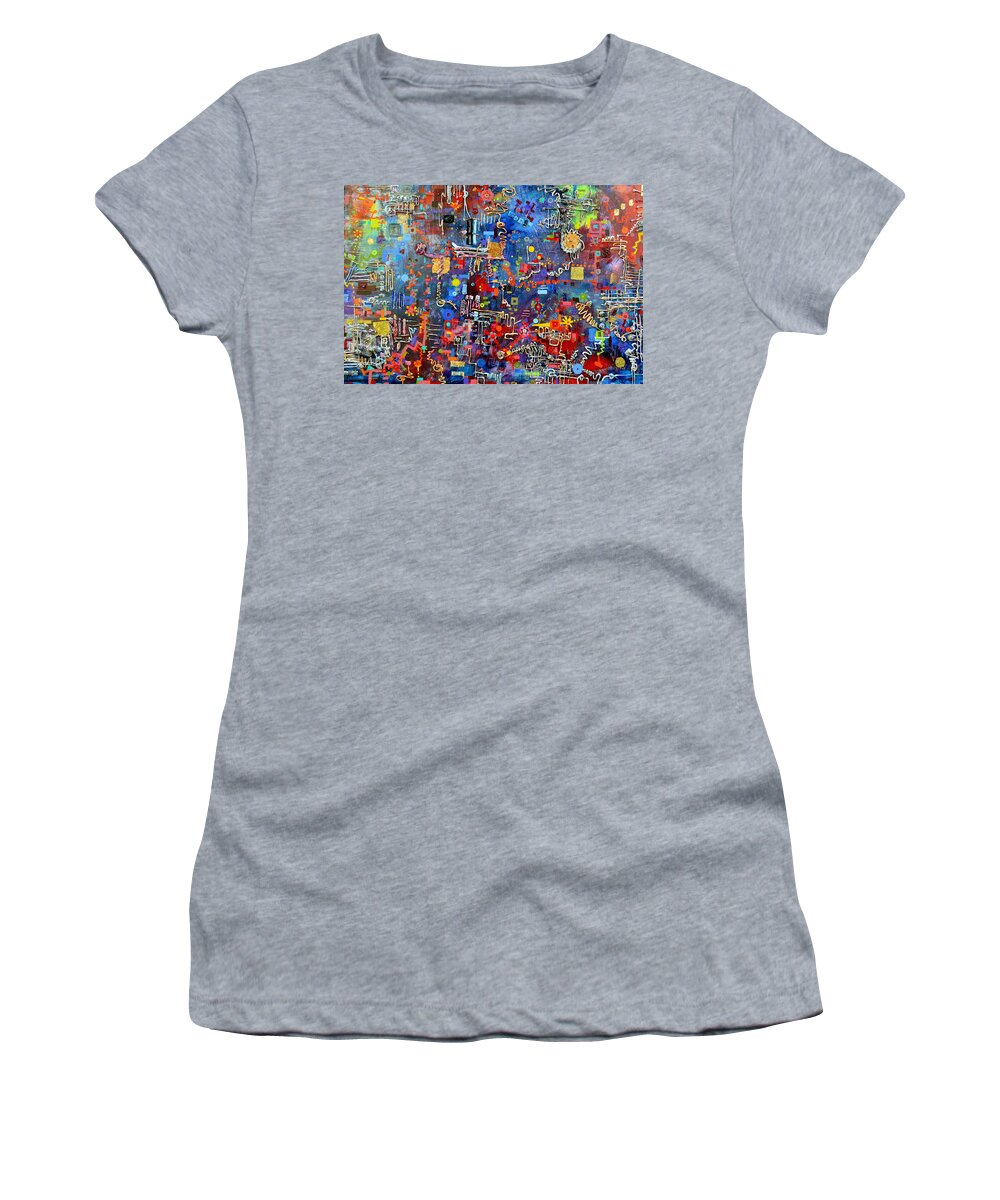 Chip Women's T-Shirt featuring the painting On a Chip by Regina Valluzzi