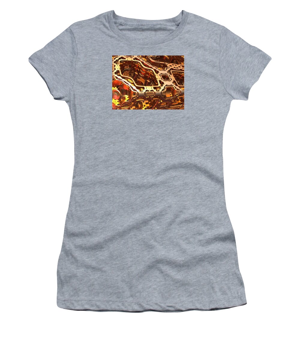 Gold Women's T-Shirt featuring the digital art On Approach by Lyle Hatch