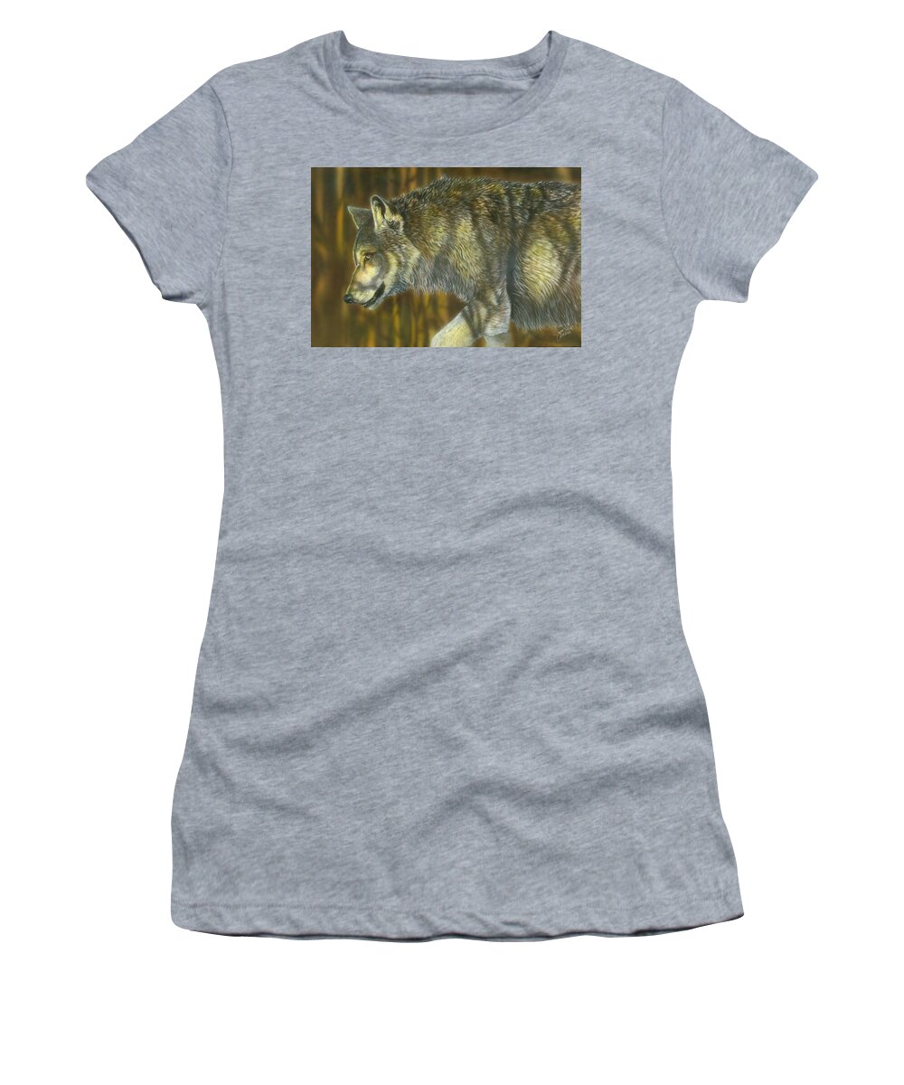  Women's T-Shirt featuring the painting On The Prowl by Wayne Pruse