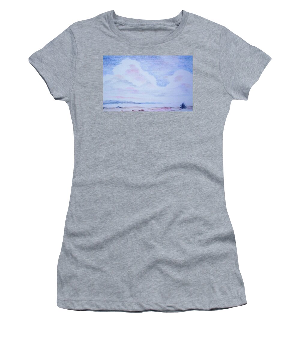 Landscape Painting Women's T-Shirt featuring the painting On the Way by Suzanne Udell Levinger