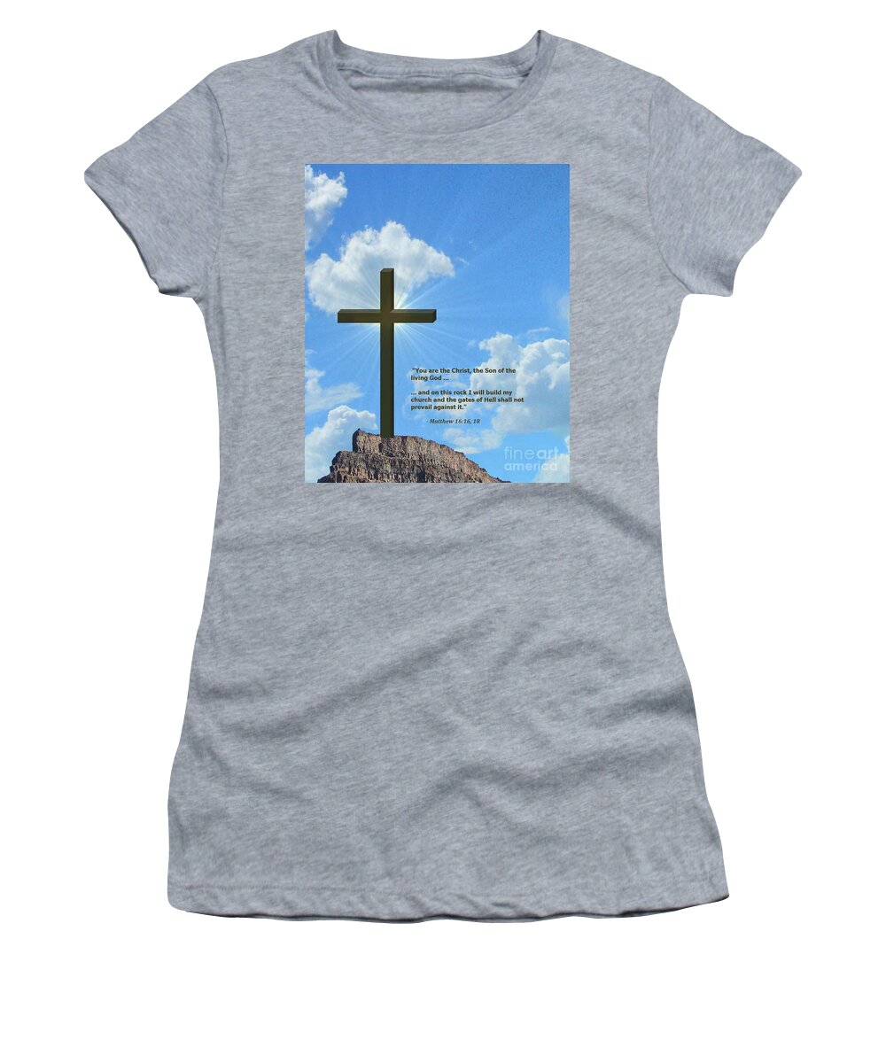 Rock Women's T-Shirt featuring the photograph On This Rock I Will Build My Church by Charles Robinson