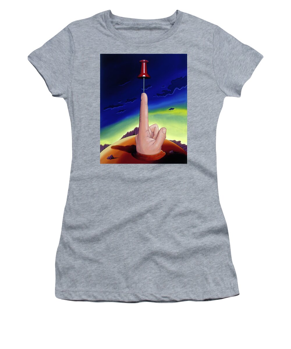  Women's T-Shirt featuring the painting On Top of the World by Paxton Mobley