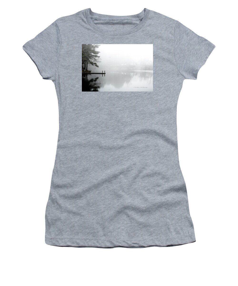 Lake Women's T-Shirt featuring the digital art One Early Morning at the lake by Ed Stines