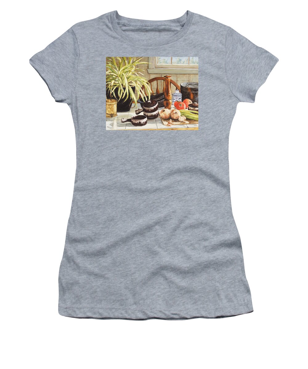 Onion Women's T-Shirt featuring the painting Onion Soup Tonight by Richard T Pranke