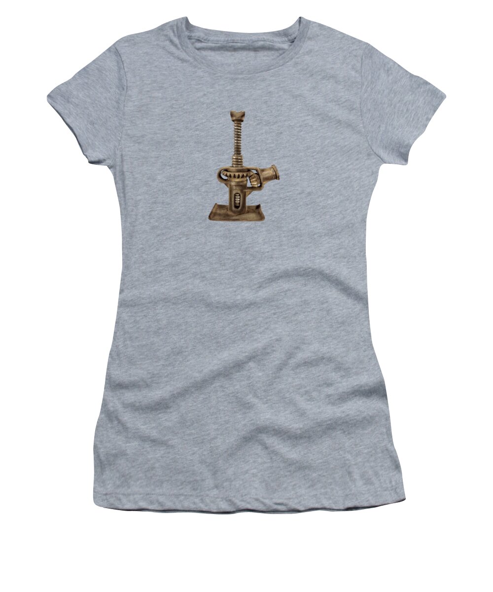 Antique Women's T-Shirt featuring the photograph Open Gear Screw Jack I by YoPedro