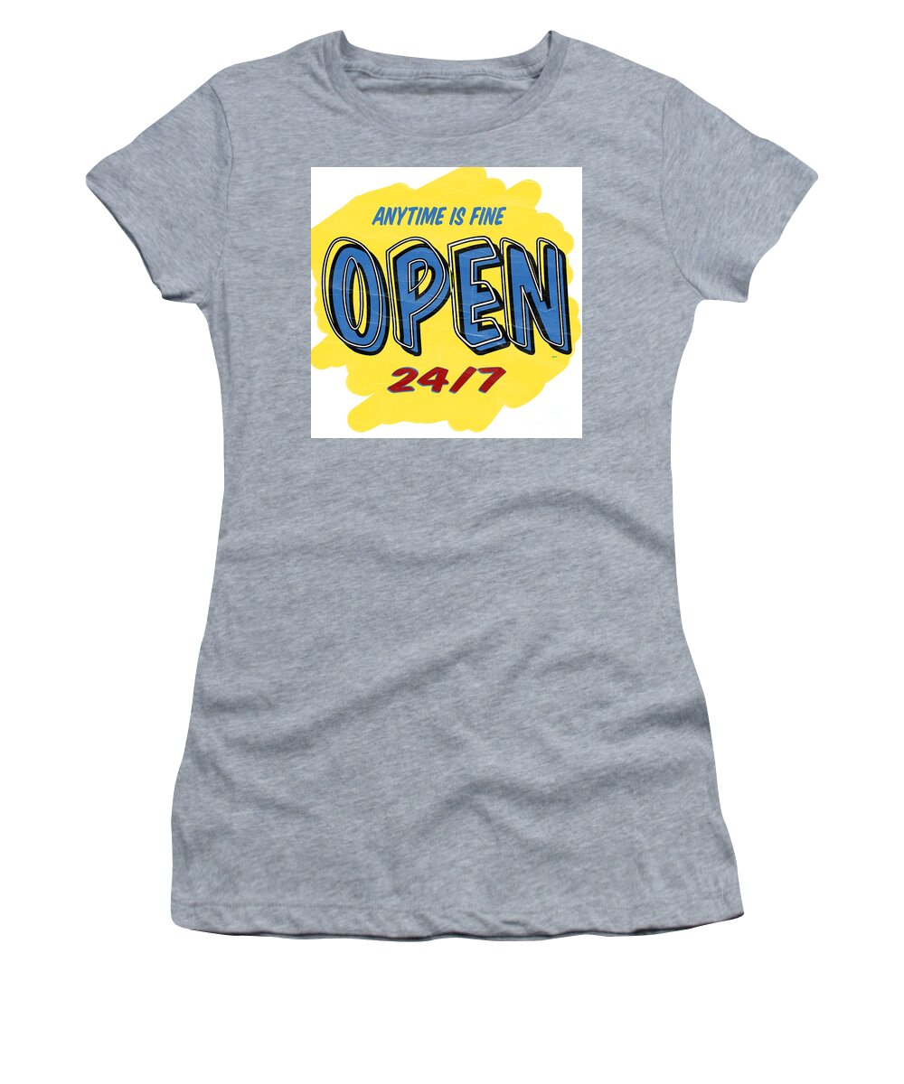 Open Women's T-Shirt featuring the painting Open Sign by Edward Fielding