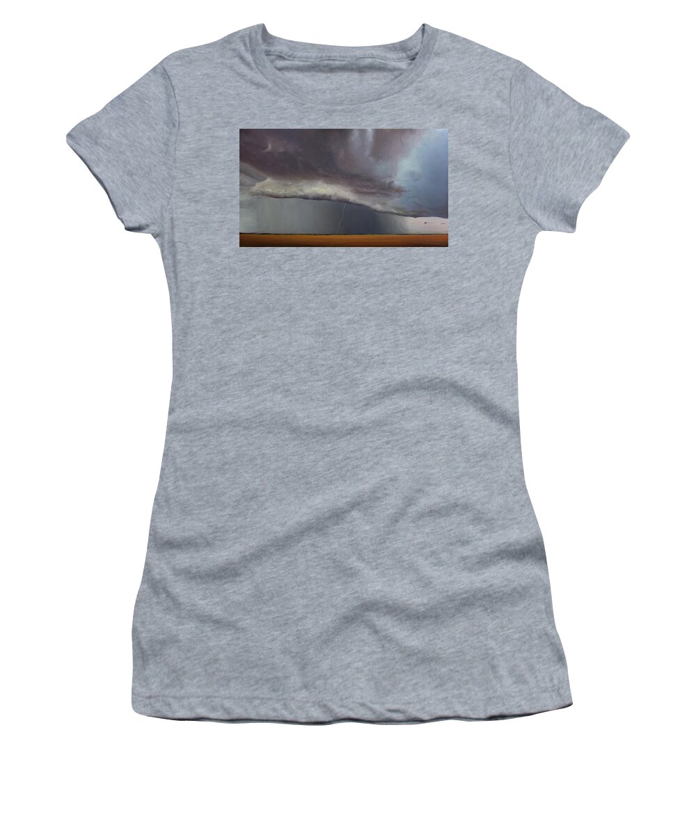 Derek Kaplan Art Women's T-Shirt featuring the painting Opt.7.17 Storm by Derek Kaplan