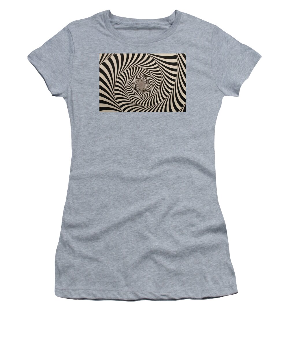 Optical Illusion Women's T-Shirt featuring the digital art Optical Illusion Beige Swirl by Sumit Mehndiratta