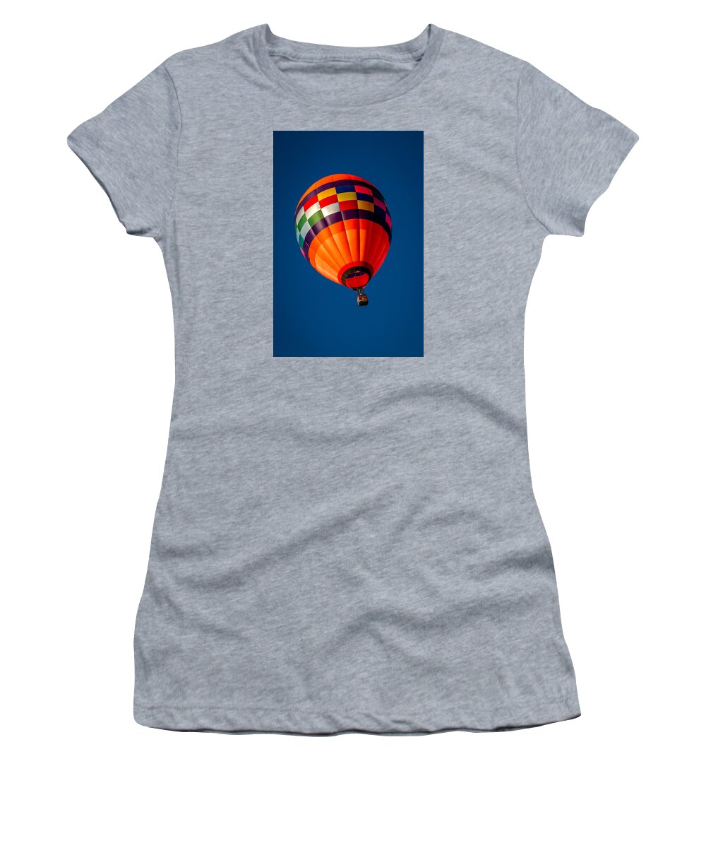 Albuquerque Women's T-Shirt featuring the photograph Orange Crush - Hot Air Balloon by Ron Pate