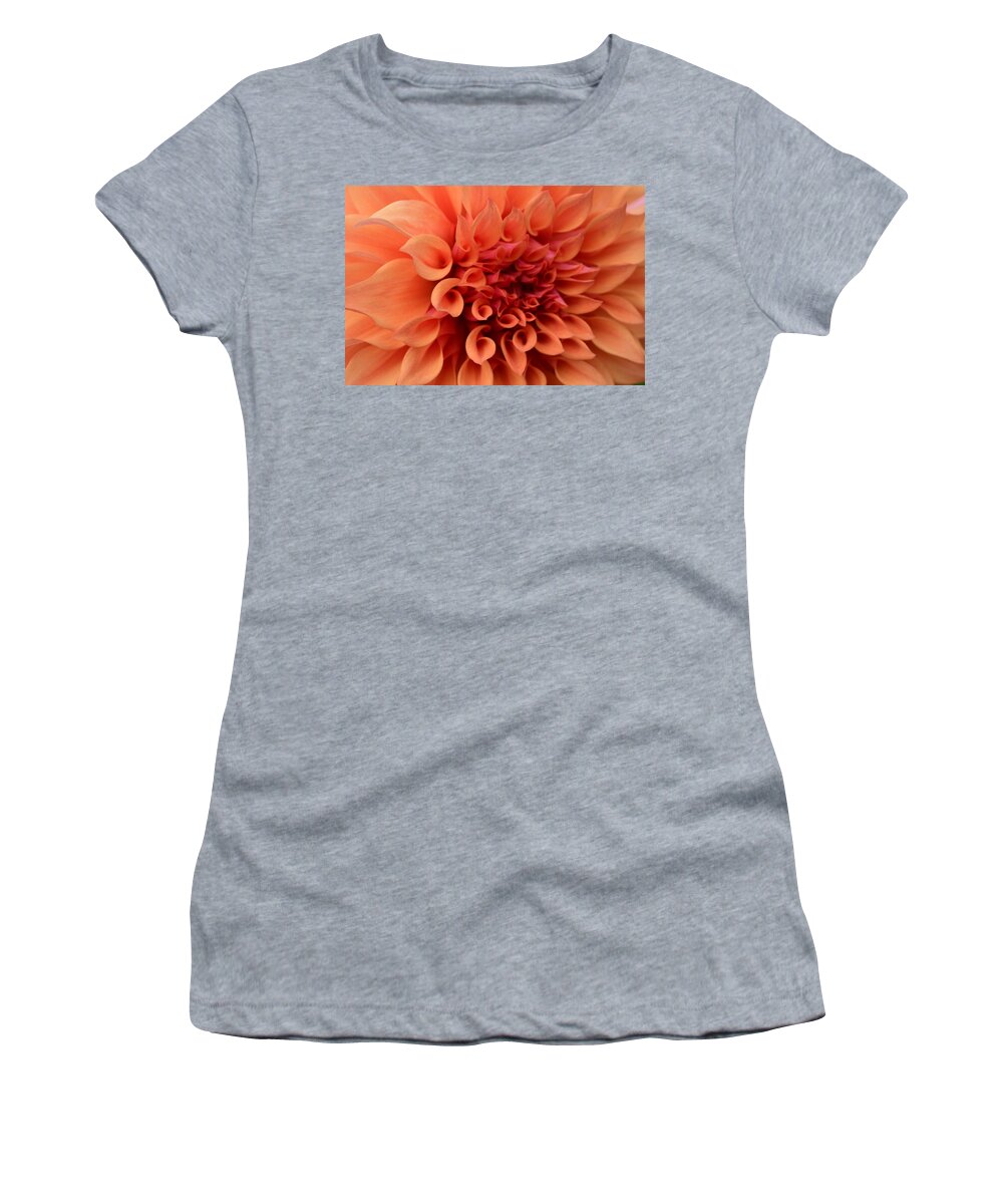 Orange Dahlia Women's T-Shirt featuring the photograph Orange Dahlia by Bonnie Bruno