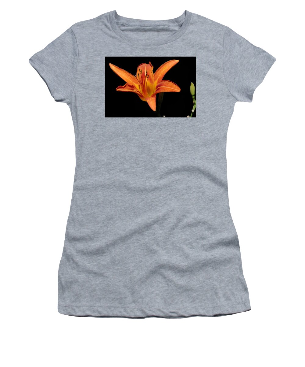 Orange Day-lily Women's T-Shirt featuring the photograph Orange Day-lily by John Moyer