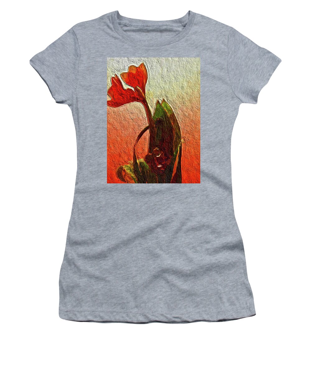 Orange Women's T-Shirt featuring the painting Orange Flowers by Joan Reese