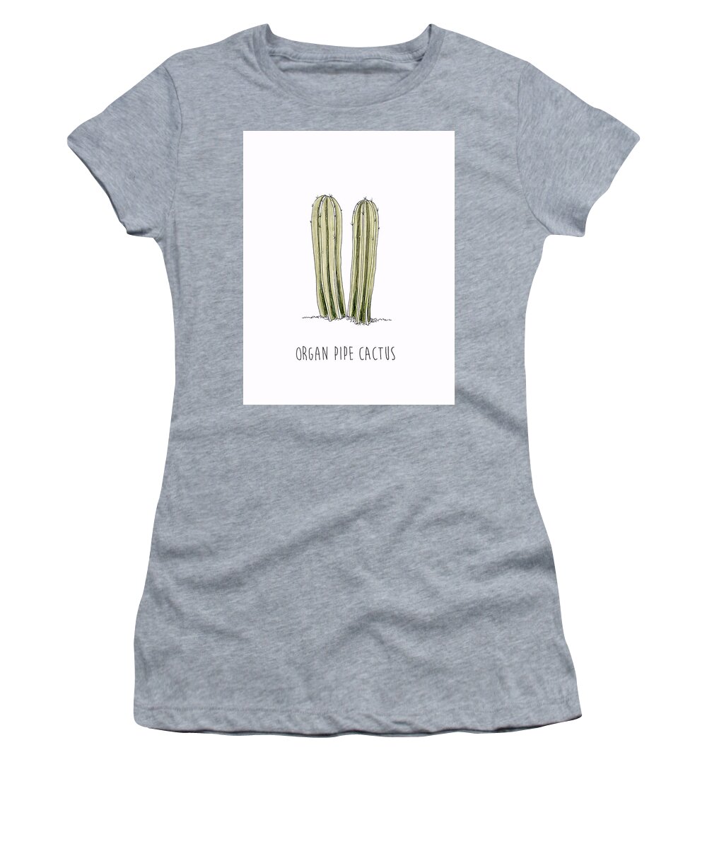 Organ Pipe Cactus Women's T-Shirt featuring the drawing Organ Pipe Cactus by Shanon Rifenbery