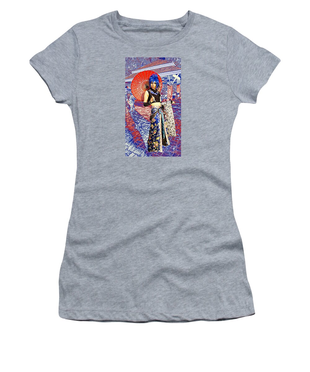 Cosplay Women's T-Shirt featuring the photograph Oriental Cosplayer by Ian Gledhill