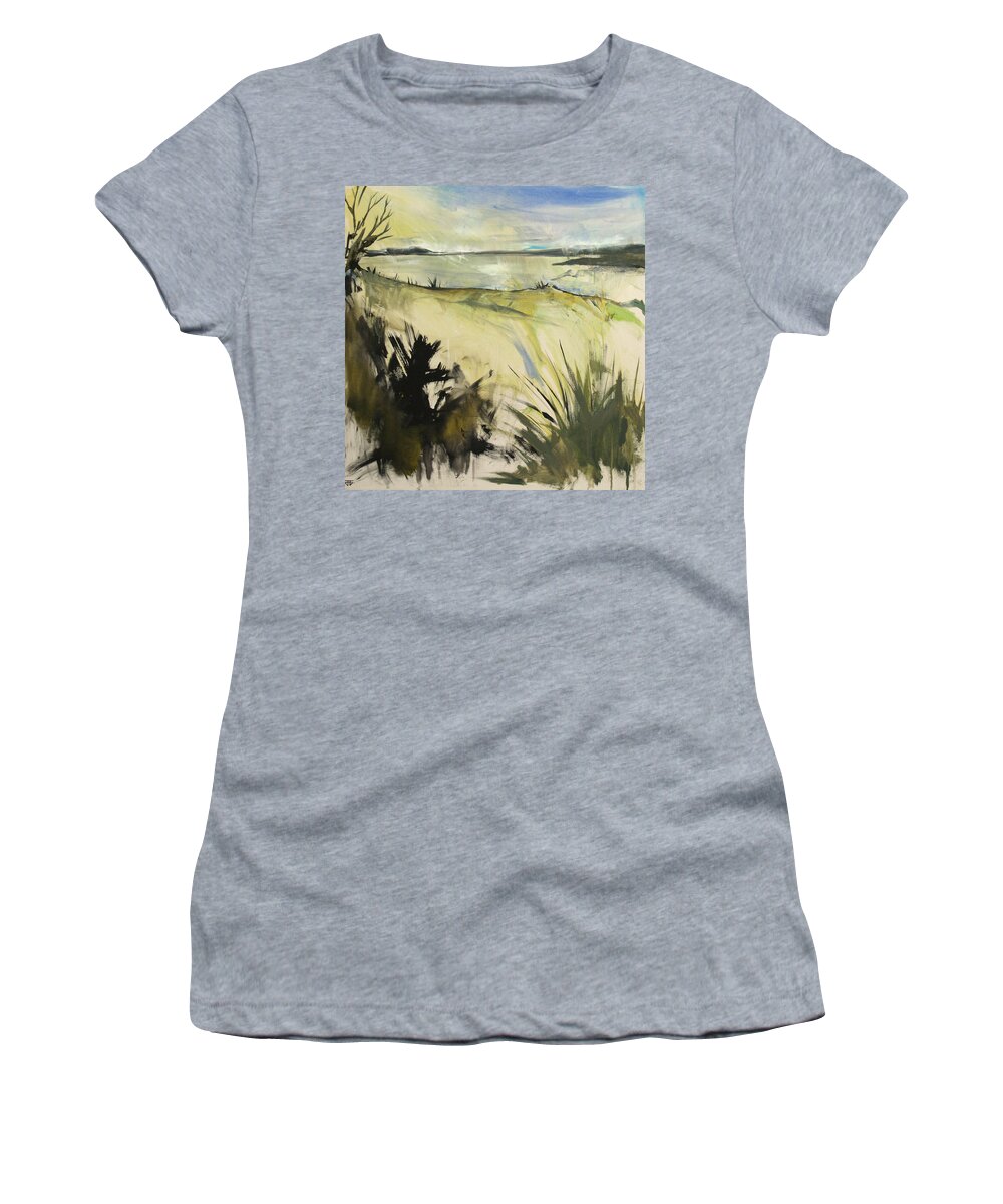  Women's T-Shirt featuring the painting Ossabaw Swamp Thoughts by John Gholson