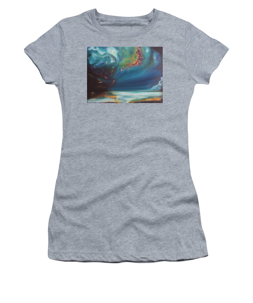 Space Women's T-Shirt featuring the painting Otherwordly by Neslihan Ergul Colley