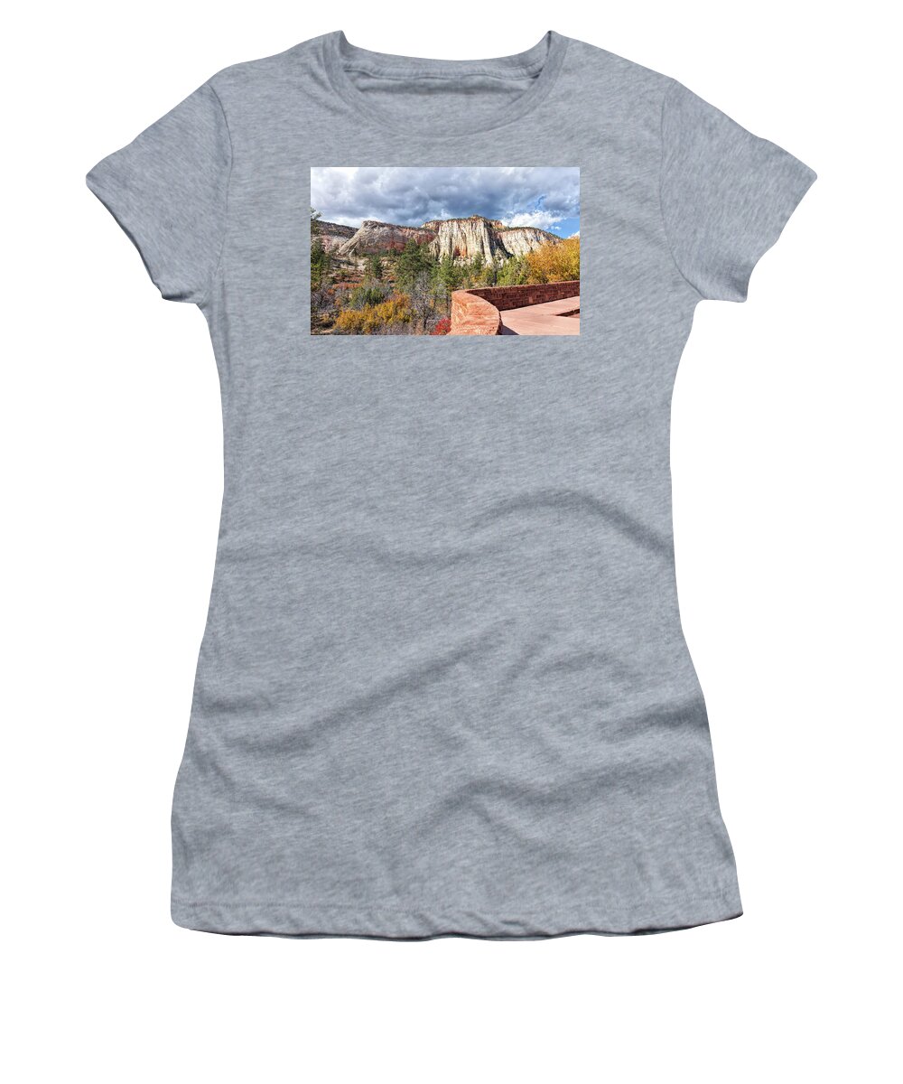 John Bailey Women's T-Shirt featuring the photograph Overlook in Zion National Park Upper Plateau by John M Bailey