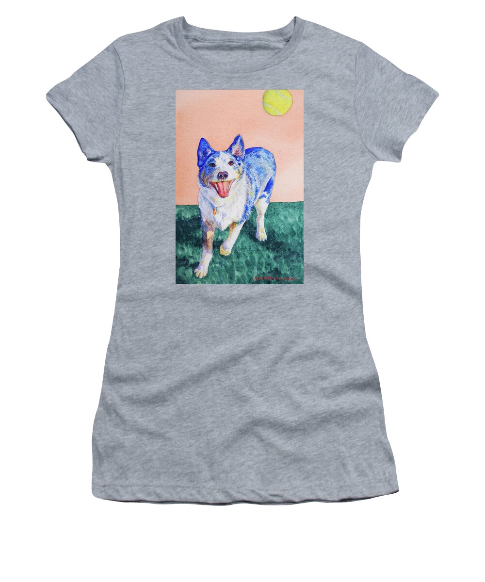 Dog Women's T-Shirt featuring the painting Ozzie by Lynda Hoffman-Snodgrass