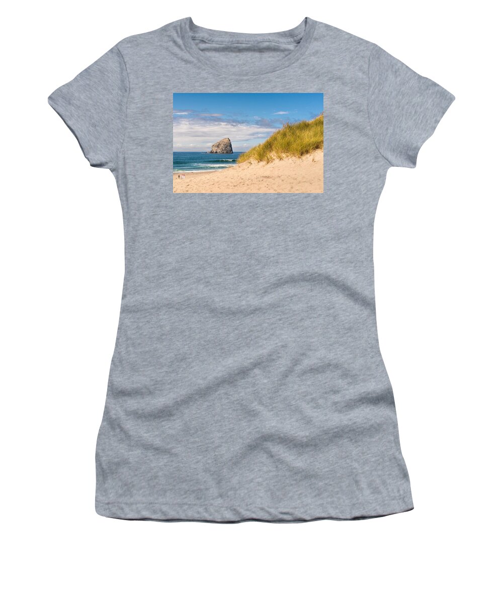 Sky Women's T-Shirt featuring the photograph Pacific Beach Haystack by Michael Hope