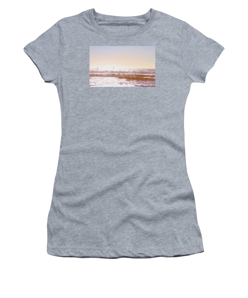 Bonnie Follett Women's T-Shirt featuring the photograph Paddleboarders by Bonnie Follett