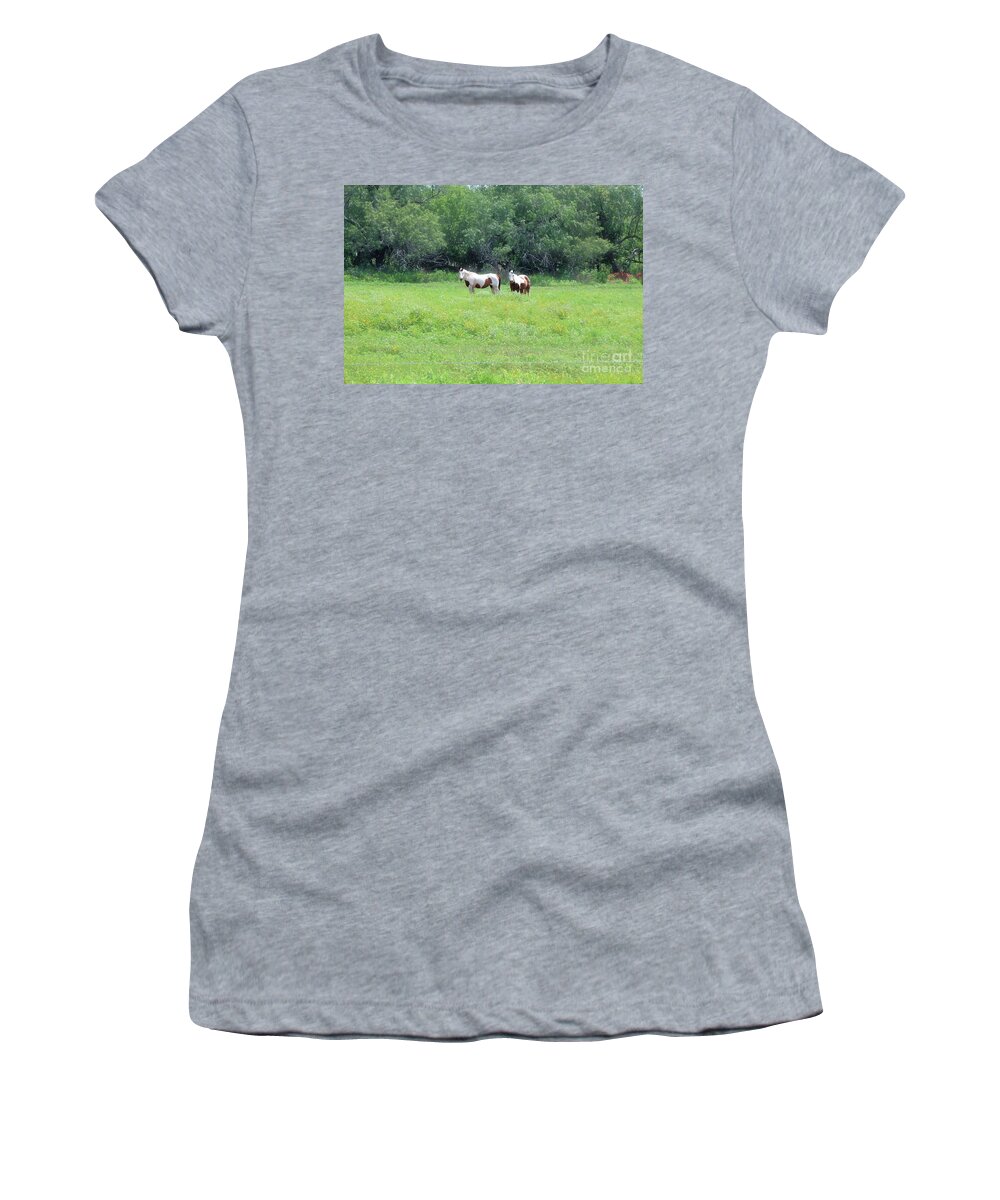 Horses Women's T-Shirt featuring the photograph Painted Horses by Ella Kaye Dickey