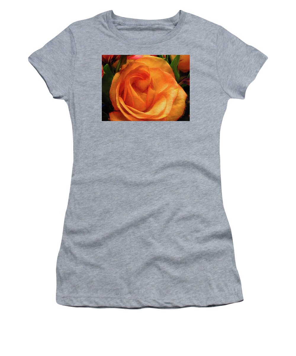  Women's T-Shirt featuring the painting painted Rose by A H Kuusela