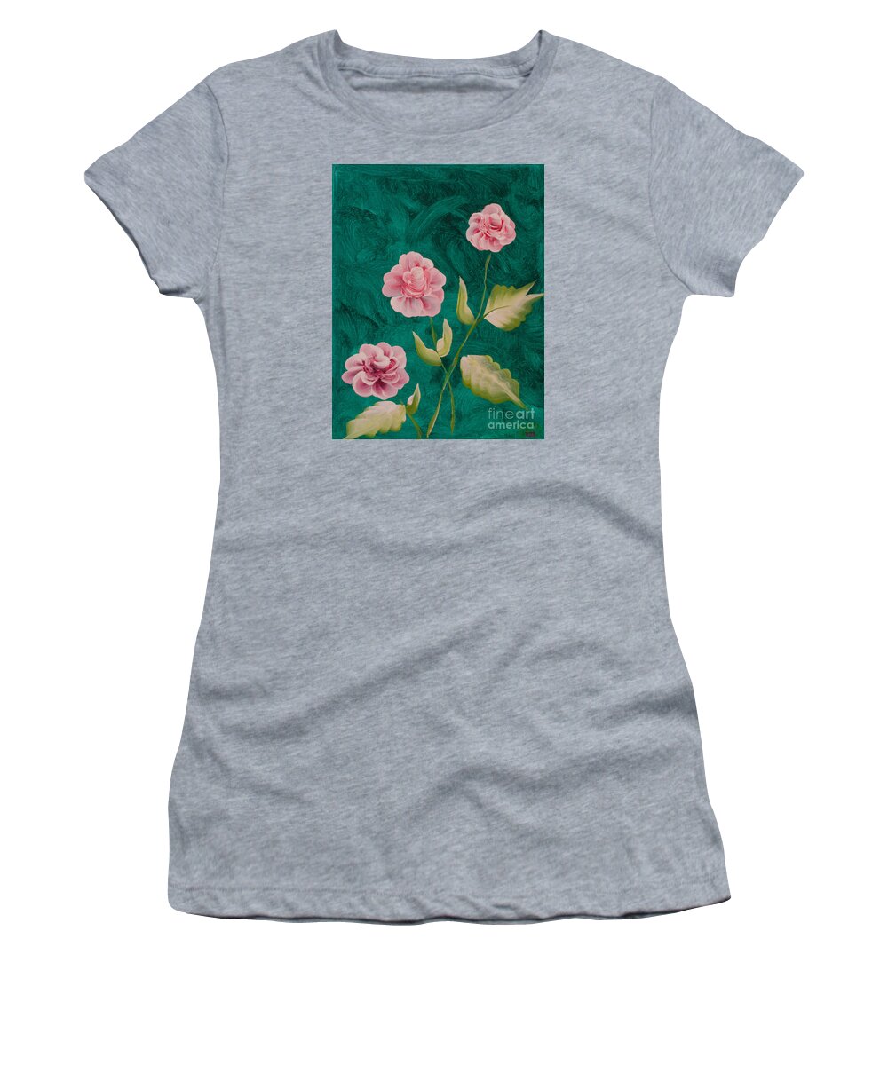 Flowers Women's T-Shirt featuring the photograph Painted Roses by Donna Brown
