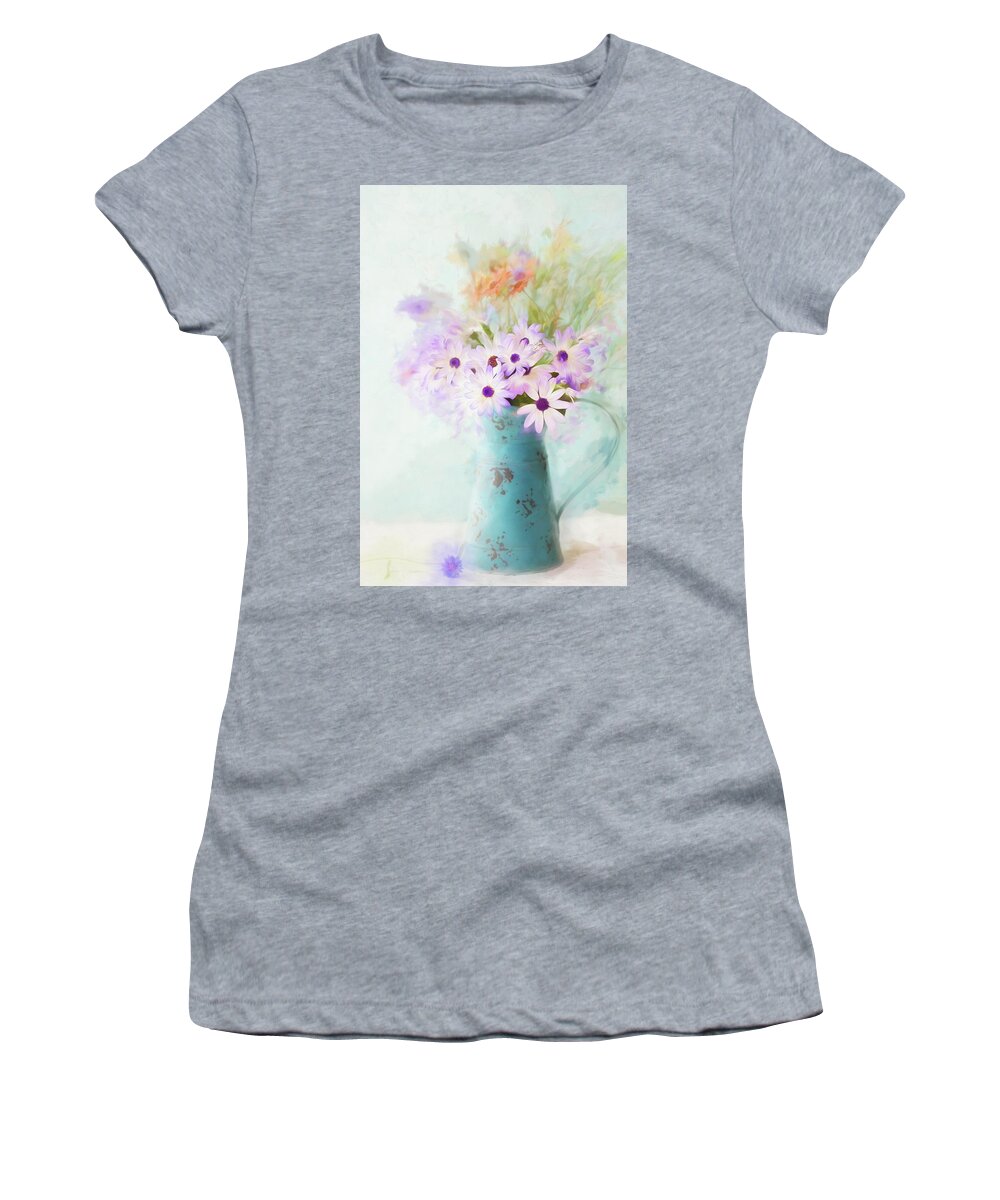 Wildflowers Women's T-Shirt featuring the photograph Painterly Spring Daisy Bouquet by Susan Gary