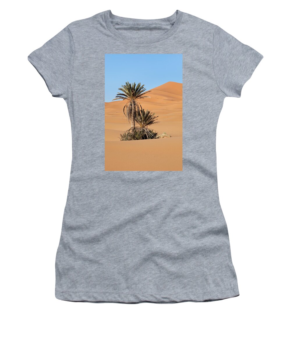Palms Women's T-Shirt featuring the photograph Palms and Dunes by Aivar Mikko