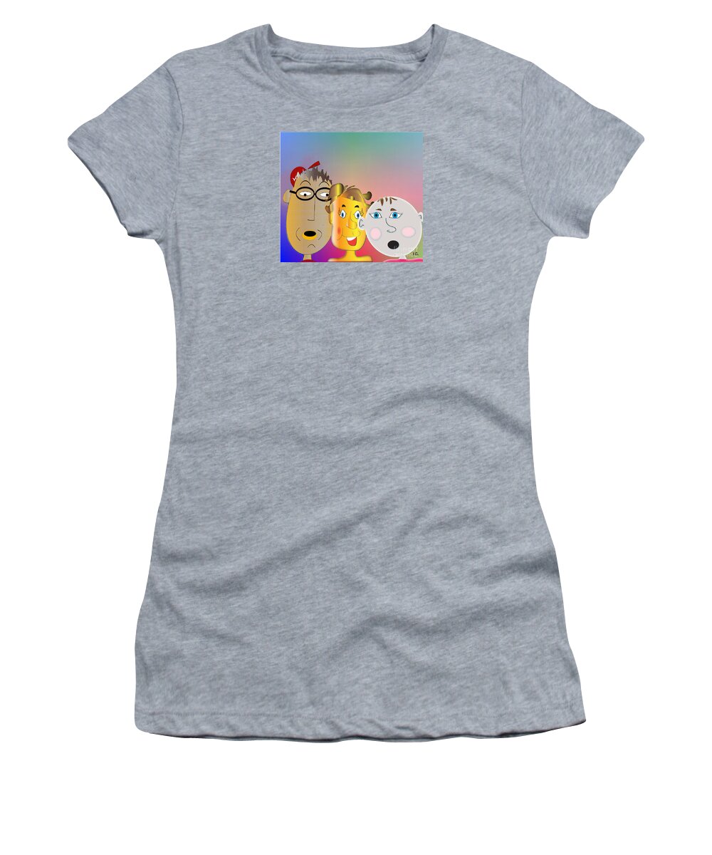Cartoon Women's T-Shirt featuring the digital art Pals  5 by Iris Gelbart