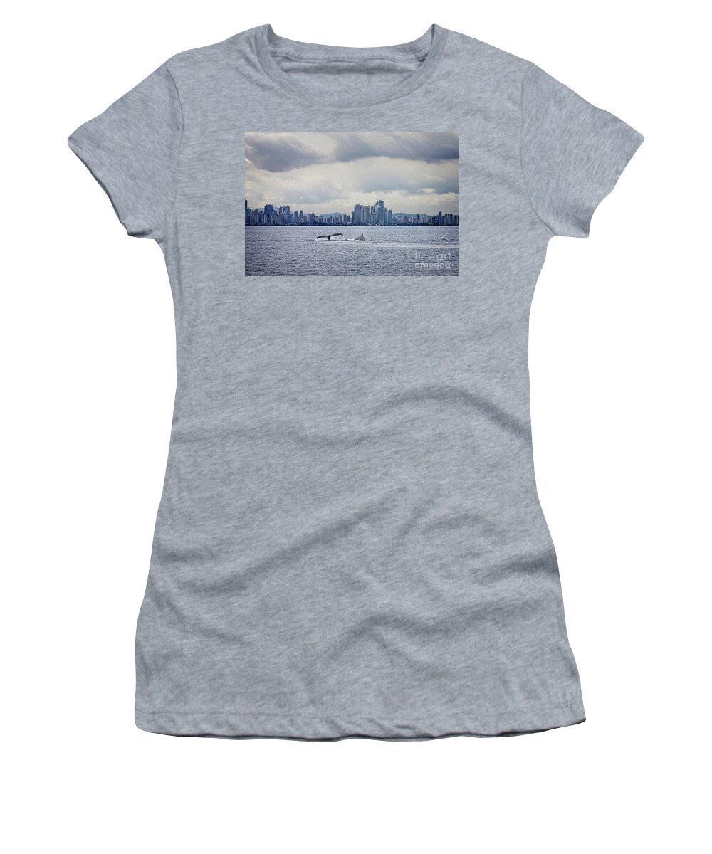Panama Women's T-Shirt featuring the photograph Panama whales by Bob Hislop